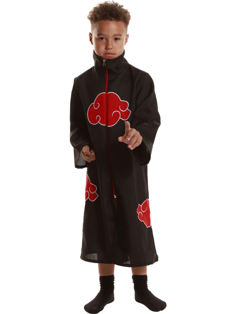 Kids Naruto Akatsuki Costume Child Cloak Robe Anime Cosplay Uchiha