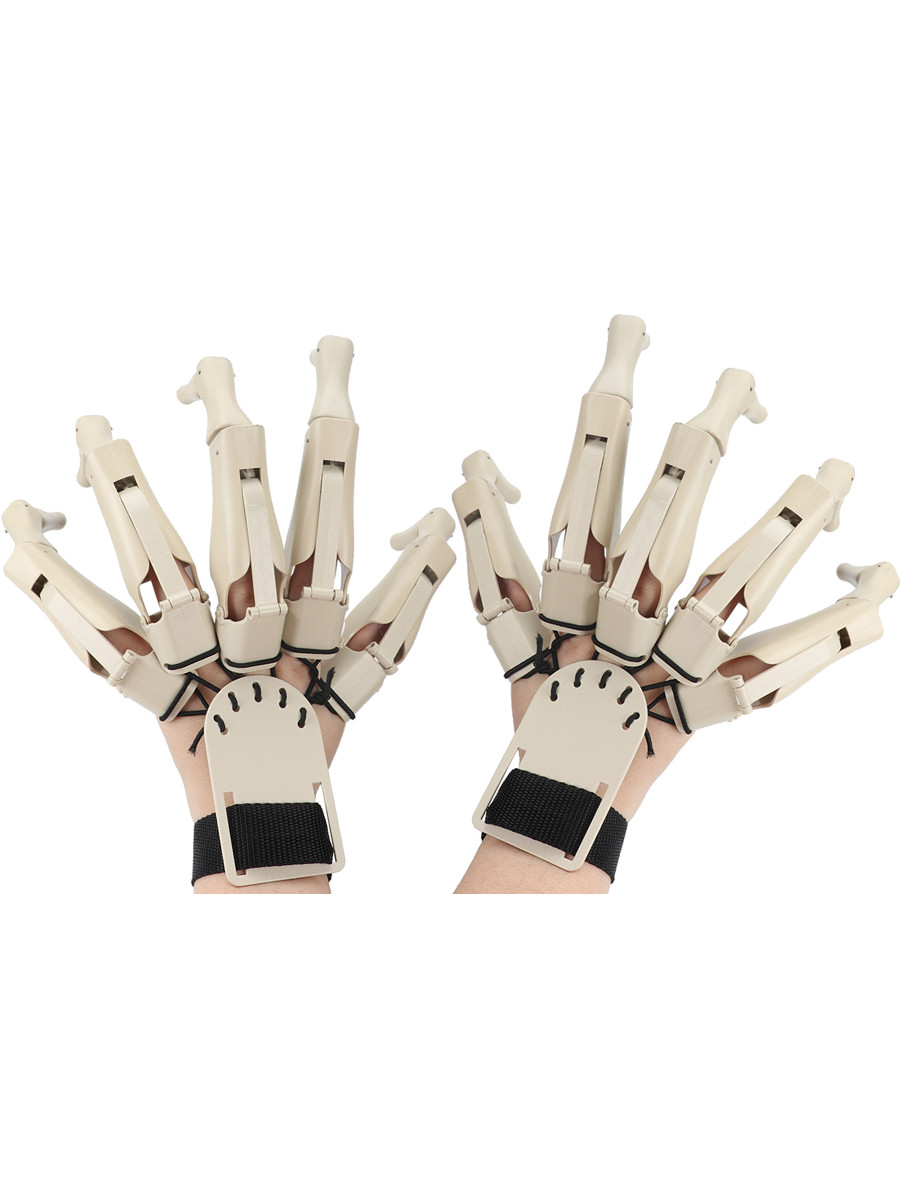 Adult's White Articulating Finger Gloves Costume Accessory