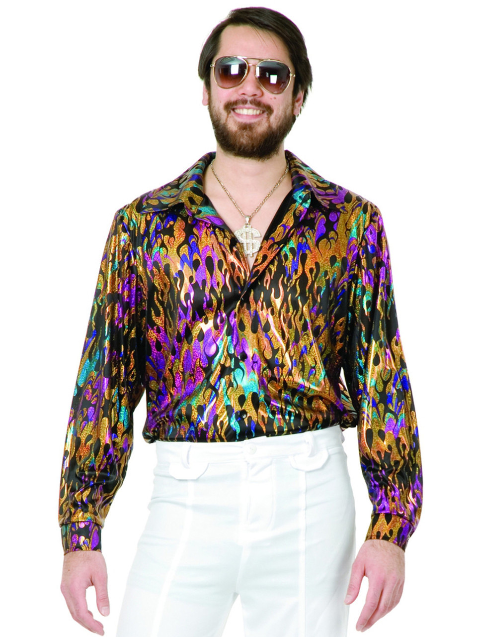 Century Star Men's 70s 80s Disco Shirt Outfits