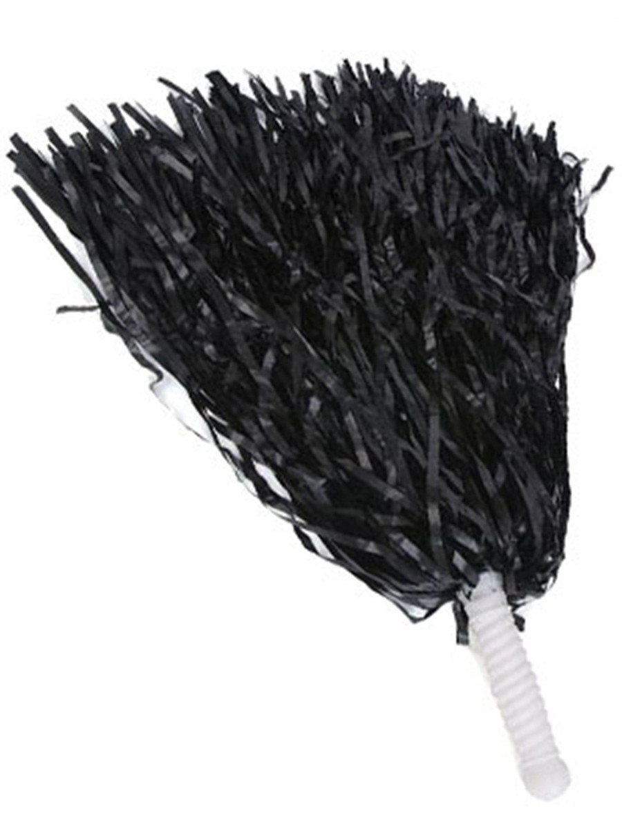 Pair of Black Costume Cheer Leader Pom Pom Shakers Cheerleader