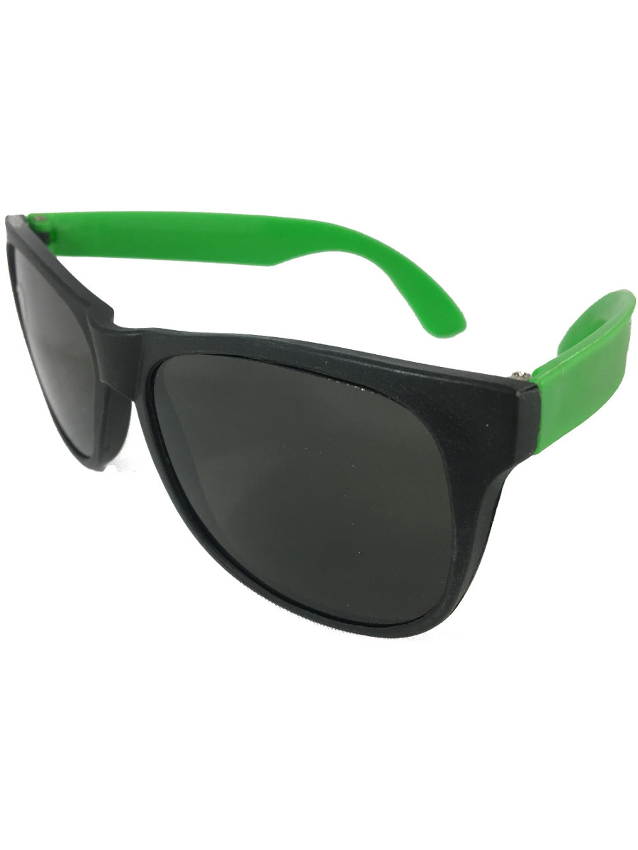 Retro 80s Neon Green & Black Sunglasses
