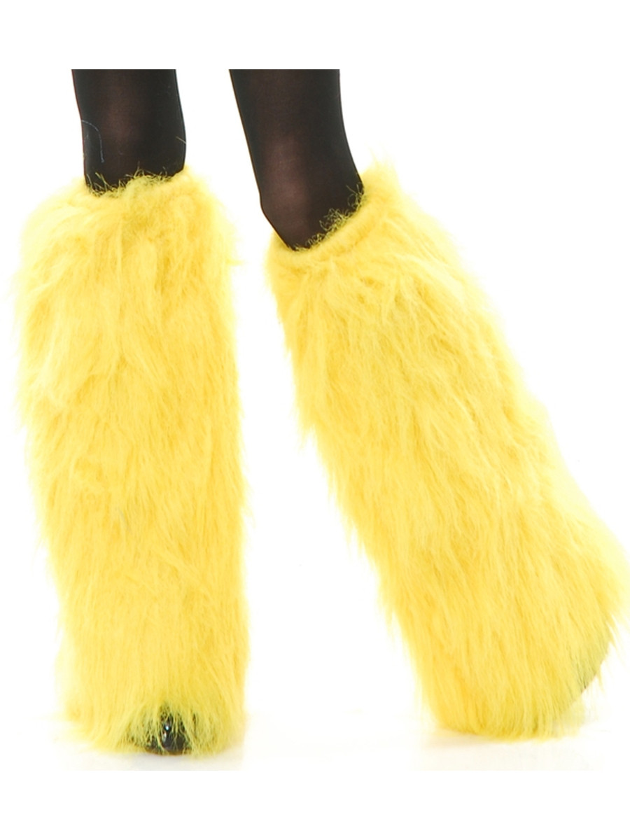 Yellow Furry Monster Leg Warmers Child's