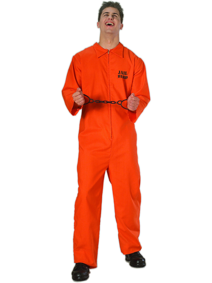 Jail Bird Prisoner Orange Costume Jumpsuit