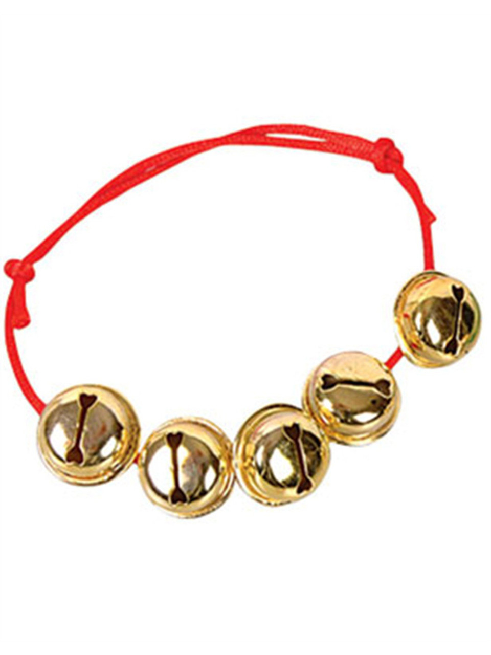 Christmas Santa Claus Red Gold Jingle Bells Bracelet