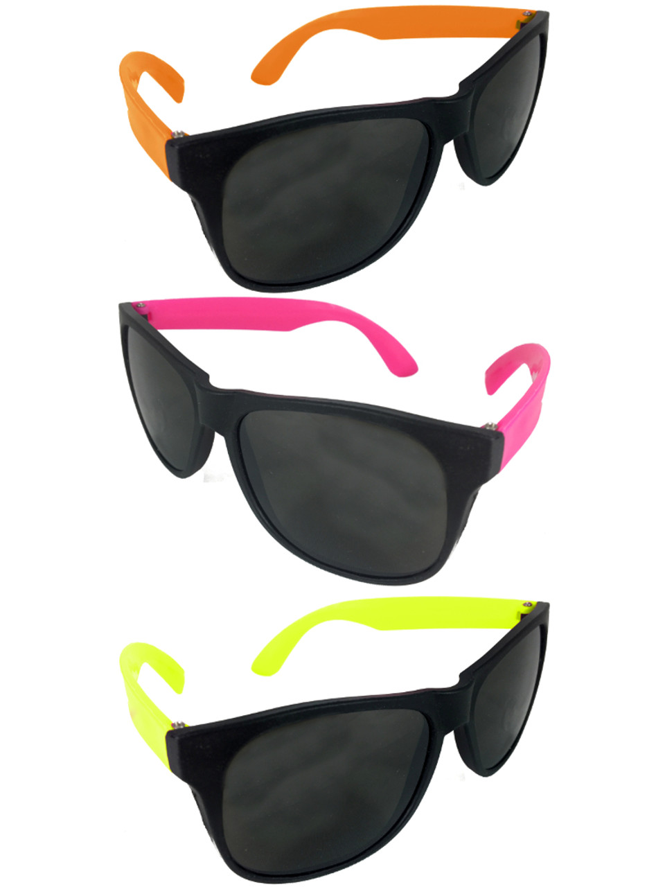 Neon retro narrow sunglasses collection 90s Vector Image