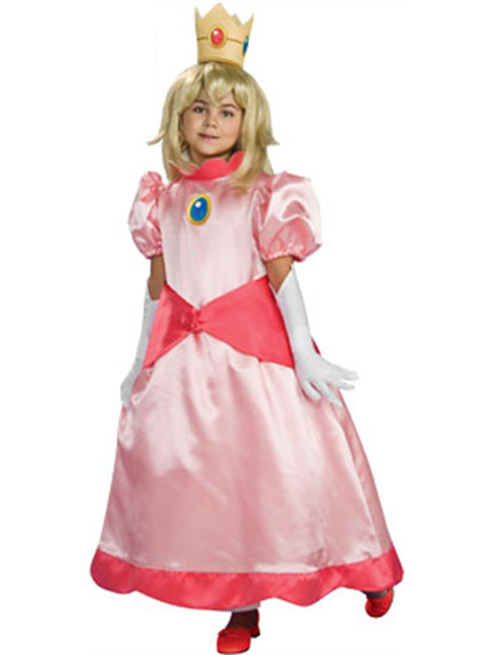 Girls Mario Brothers Princess Peach Costume