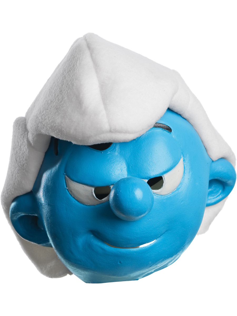 Smuff Mask The Smurfs Kid's Hefty Smurf 3/4 Vinyl Mask