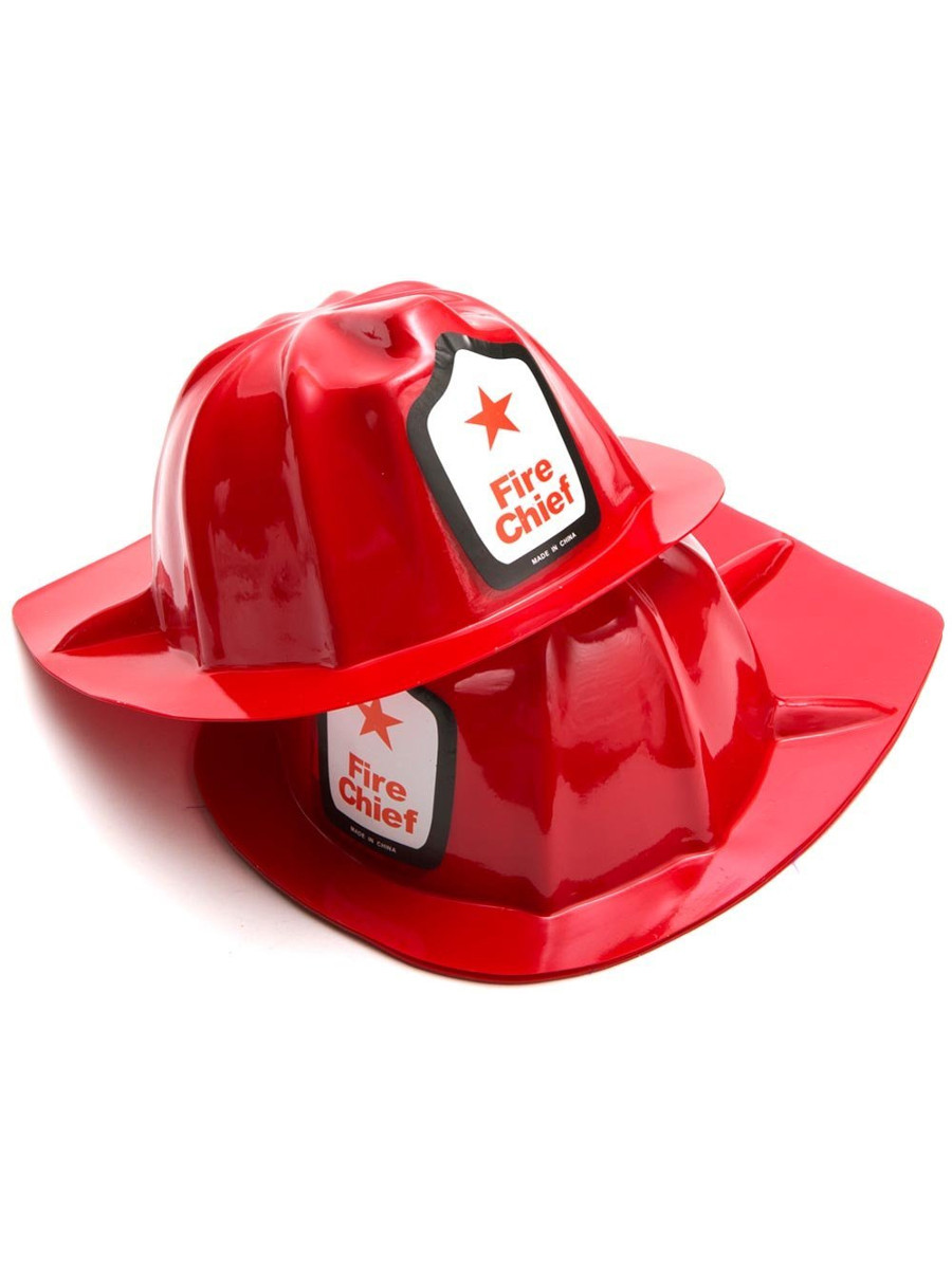 Kids Plastic Fireman Helmet Hats