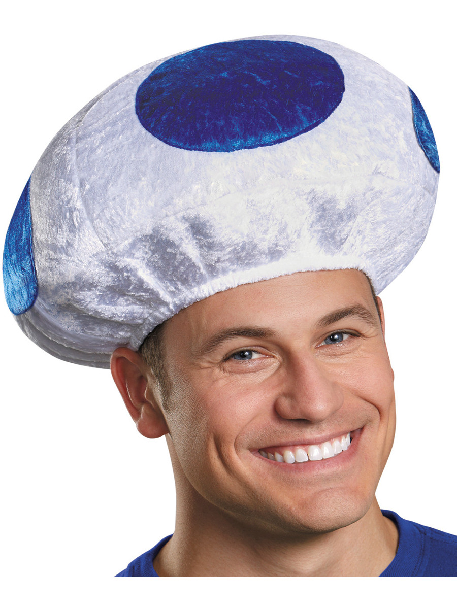 Adults Mario Brothers Blue Mushroom Hat