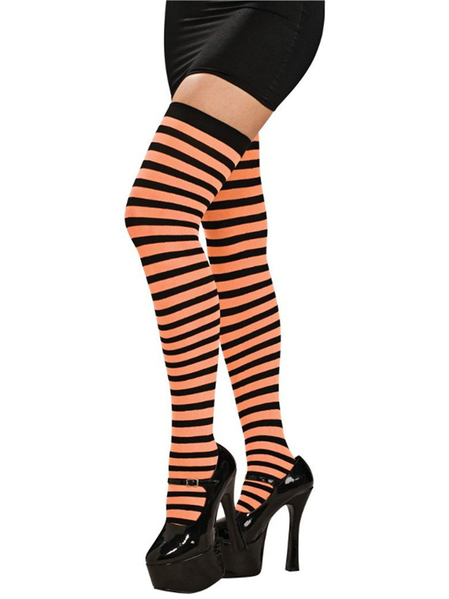 Orange Thigh Highs Stockings