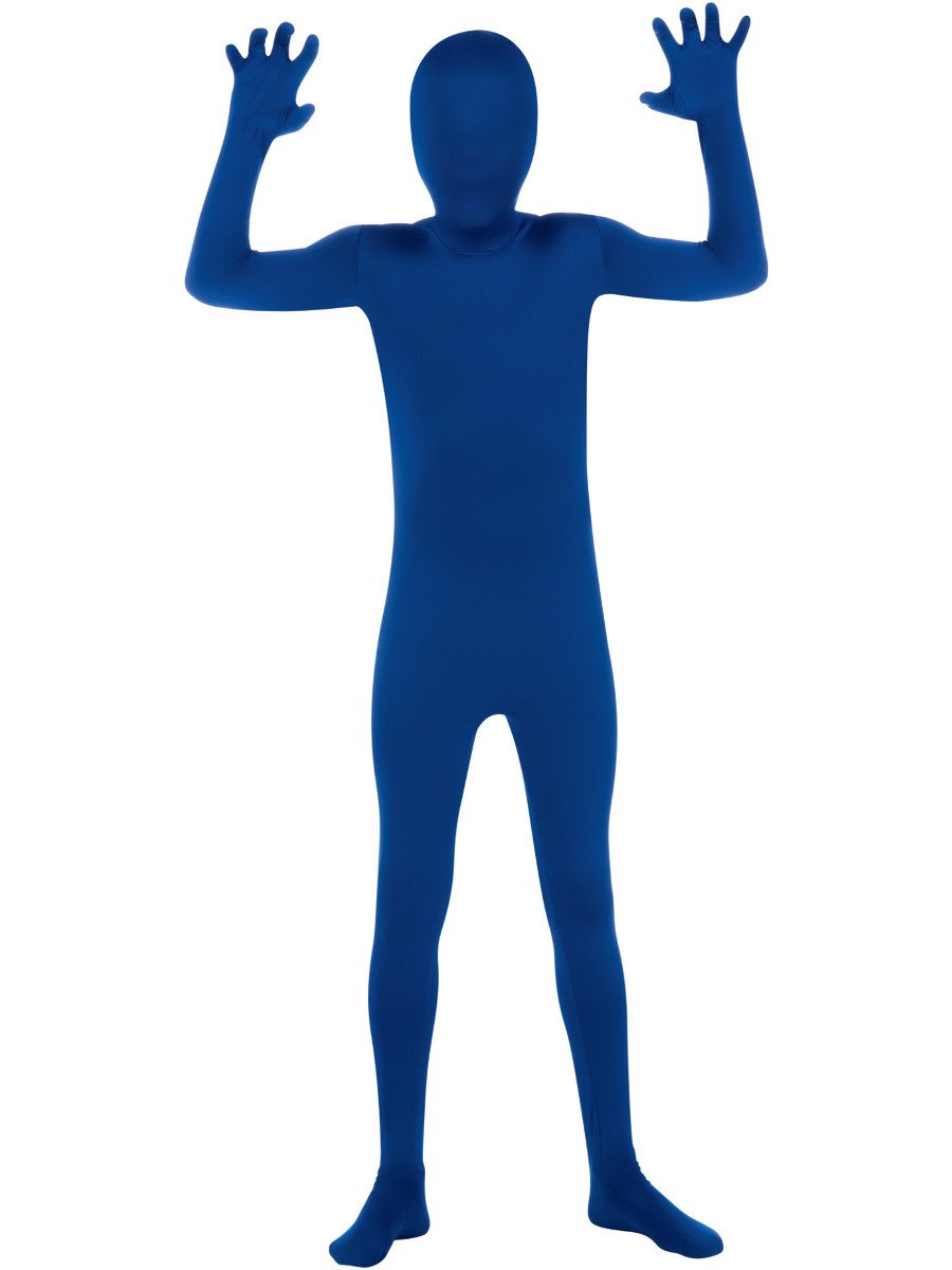 Kid's Second Skin Blue Zentai Costume Jumpsuit