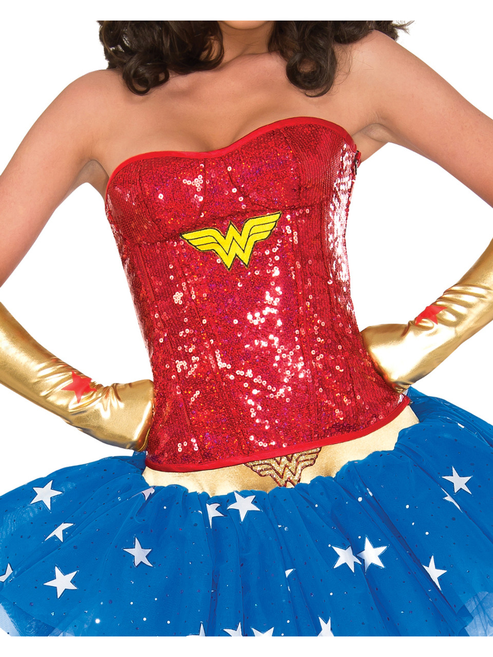 Adult S Womens Deluxe Wonder Woman Sequin Corset