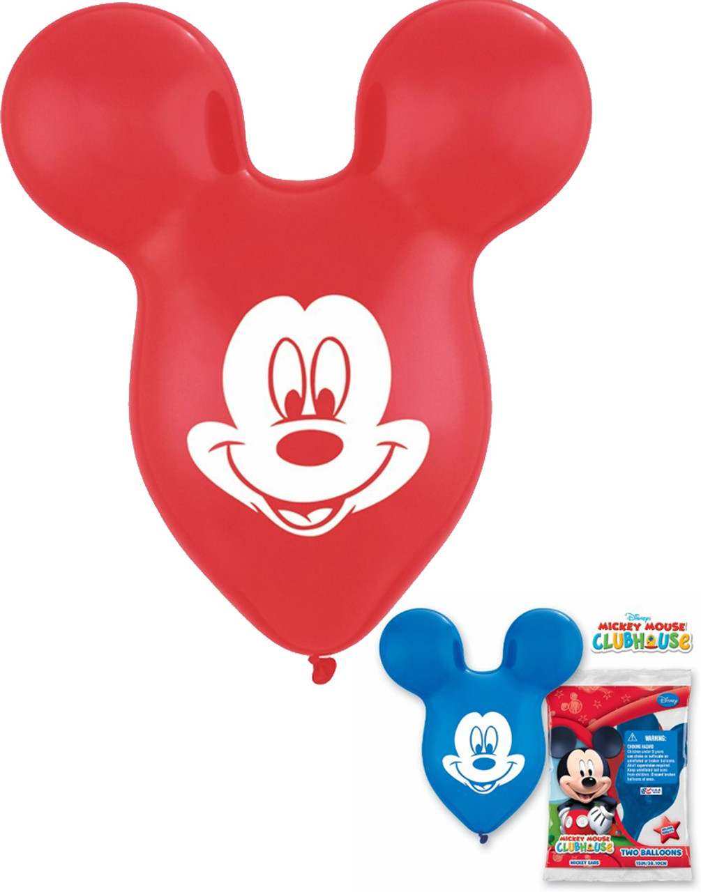 Mickey And Minnie Mouse Ears Blue and Red Balloons