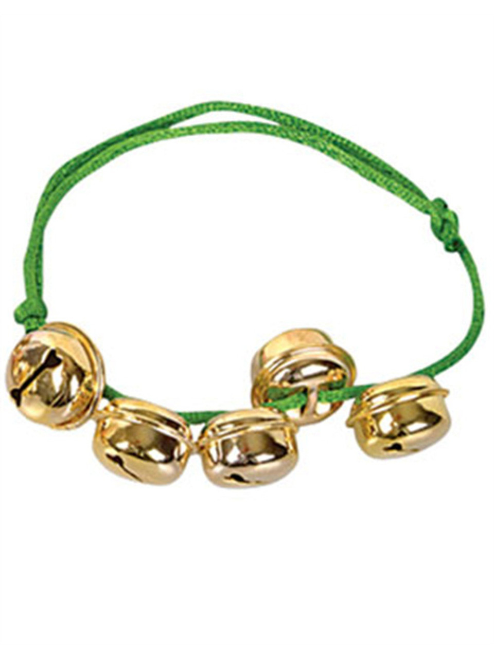 Christmas Santa Claus Green Gold Jingle Bells Bracelet