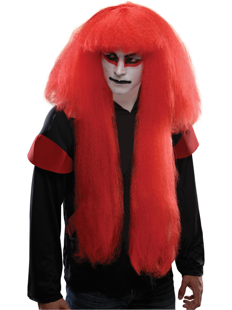 Adult's Red Japanese Kabuki Theatre Wig