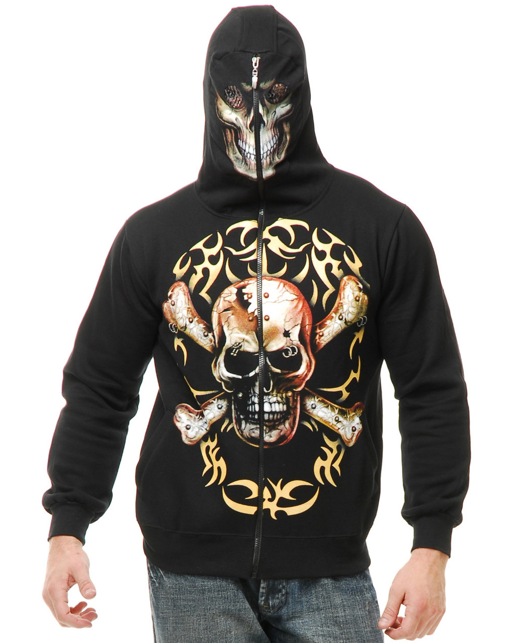 The BONEZ SKULL CROSS Hoodie XL-