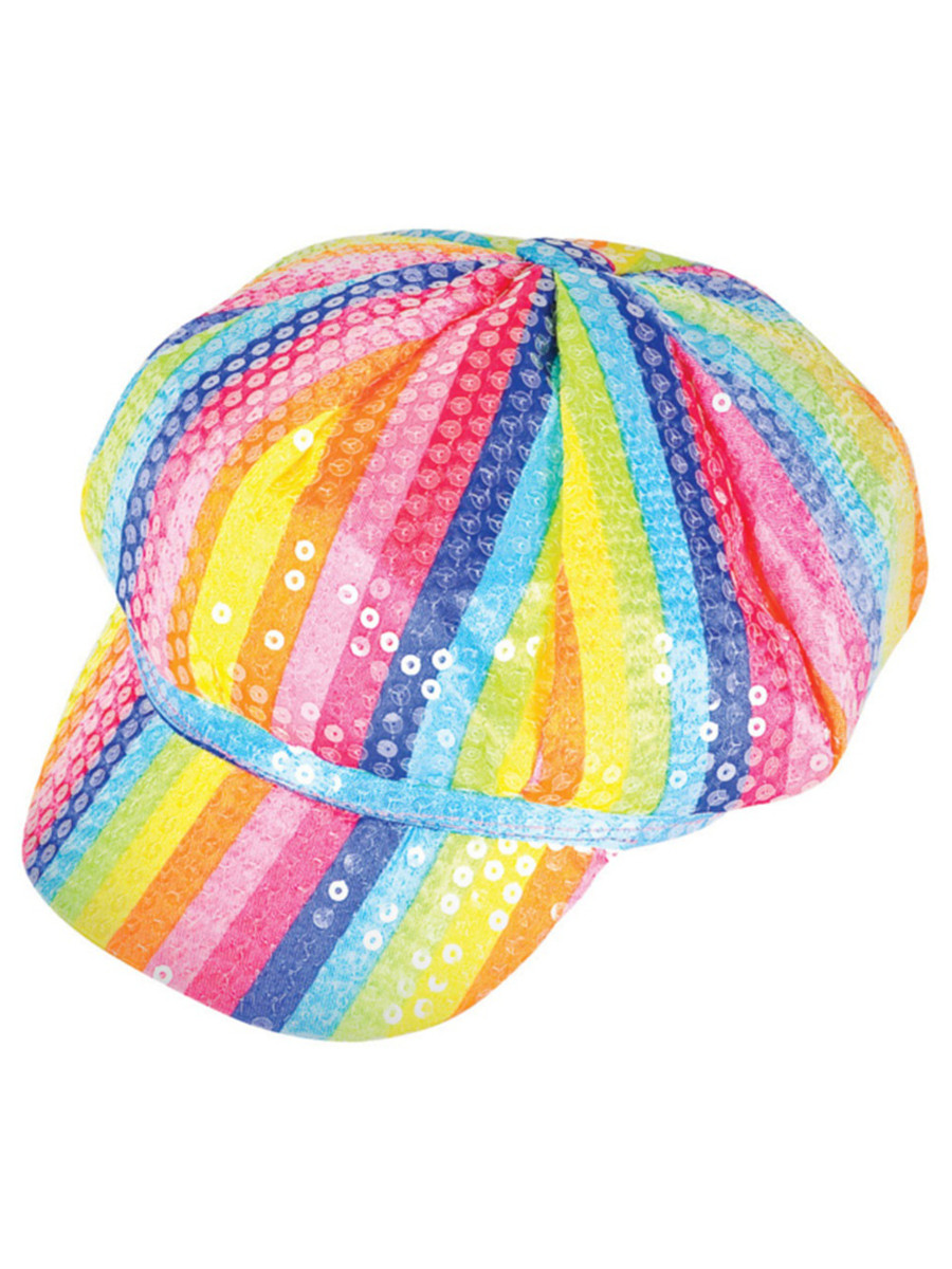 Adult's Rainbow Sequin Newsboy Cap