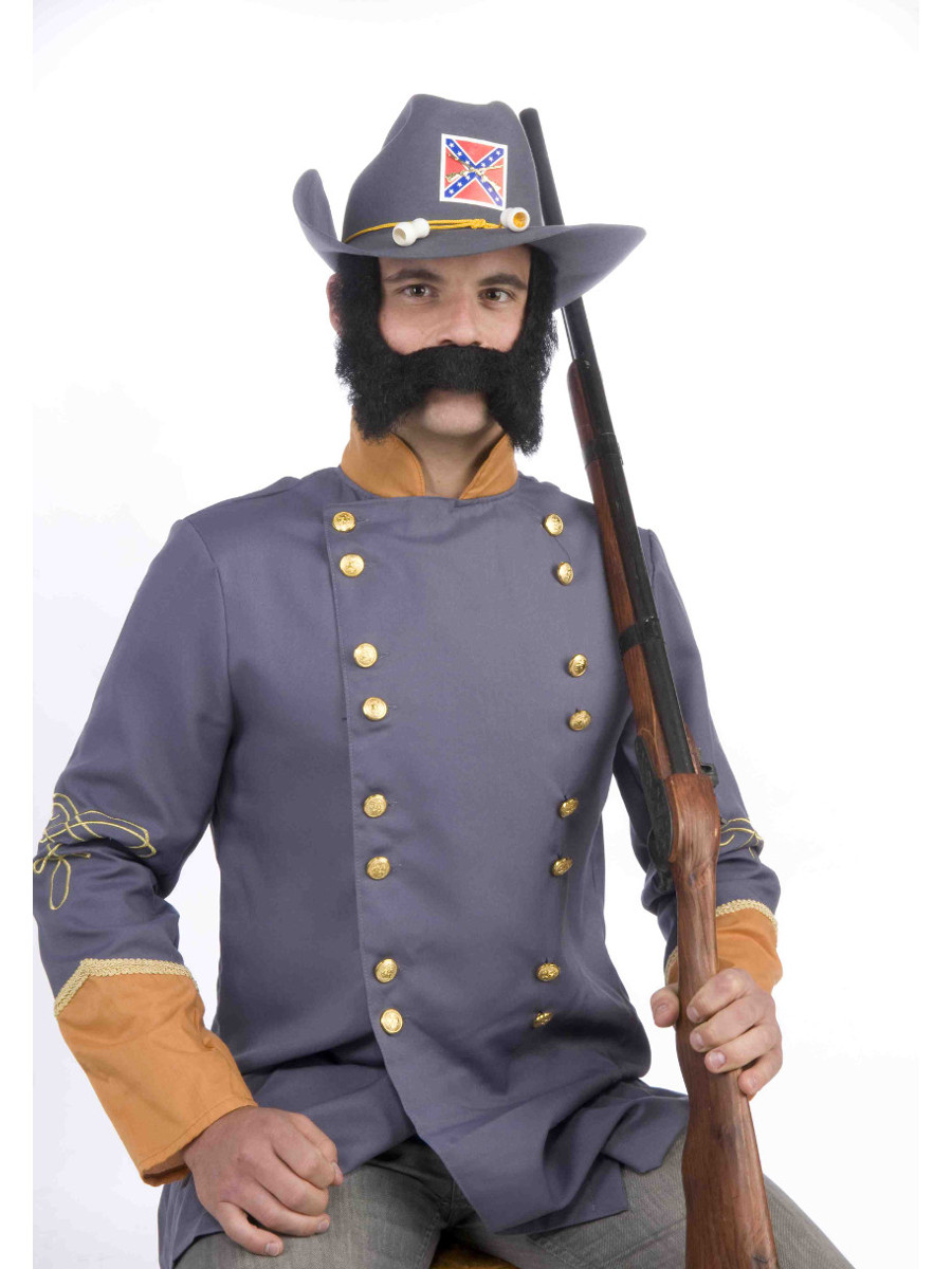 Black Civil War General Moustache and Sideburns