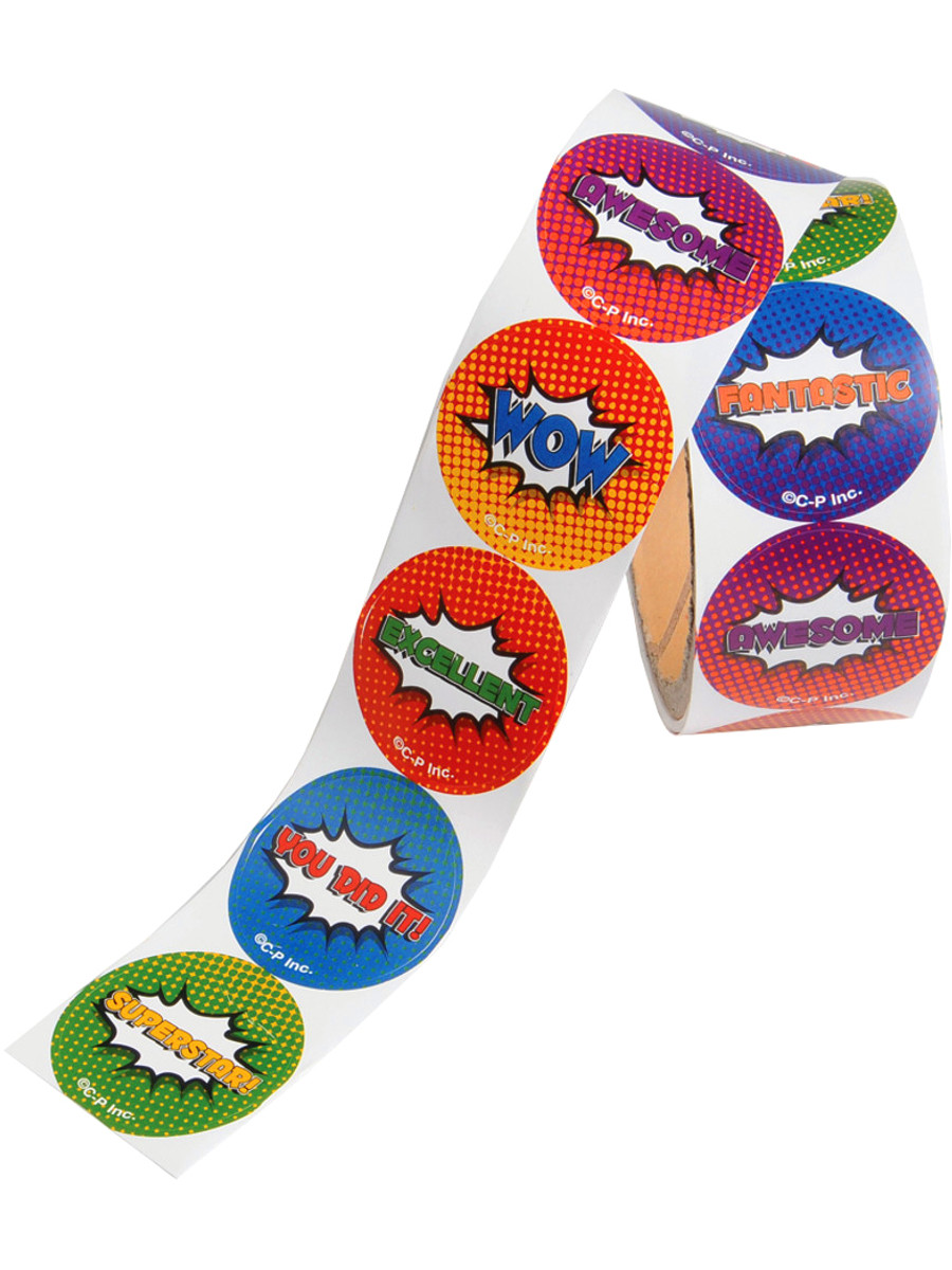 100 Comic Book Action Word Stickers