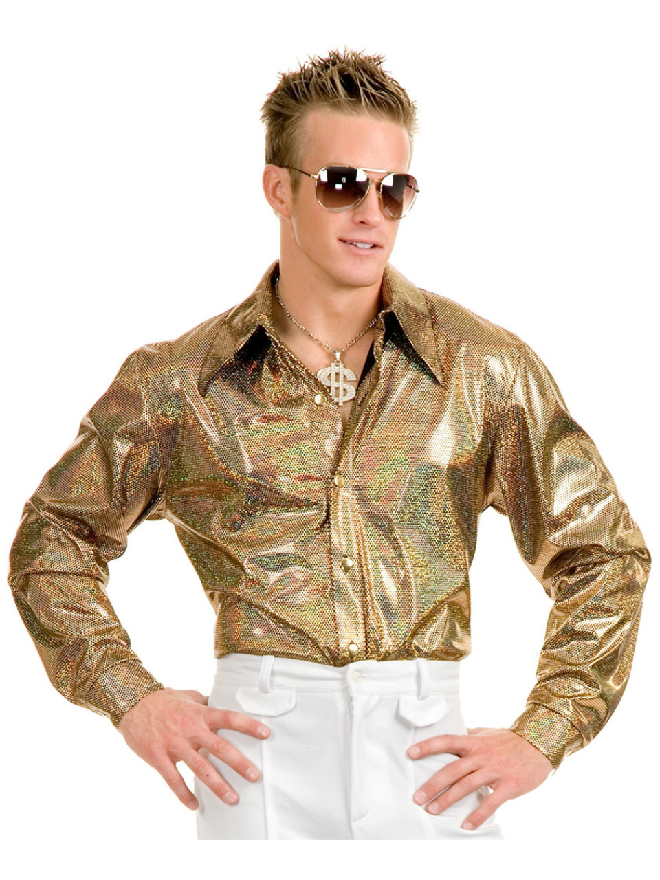 Metallic Gold Disco Shirt   Apis5tmhx  80594  79346.1591387778 