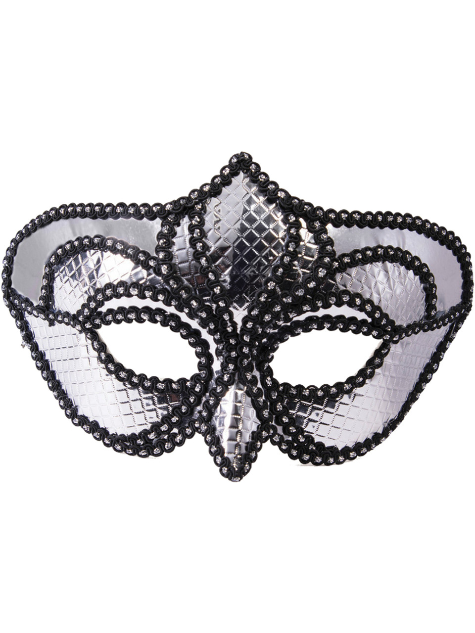 Carnival Mask - Sequin and Feathers - White - VENETIAN MASKS