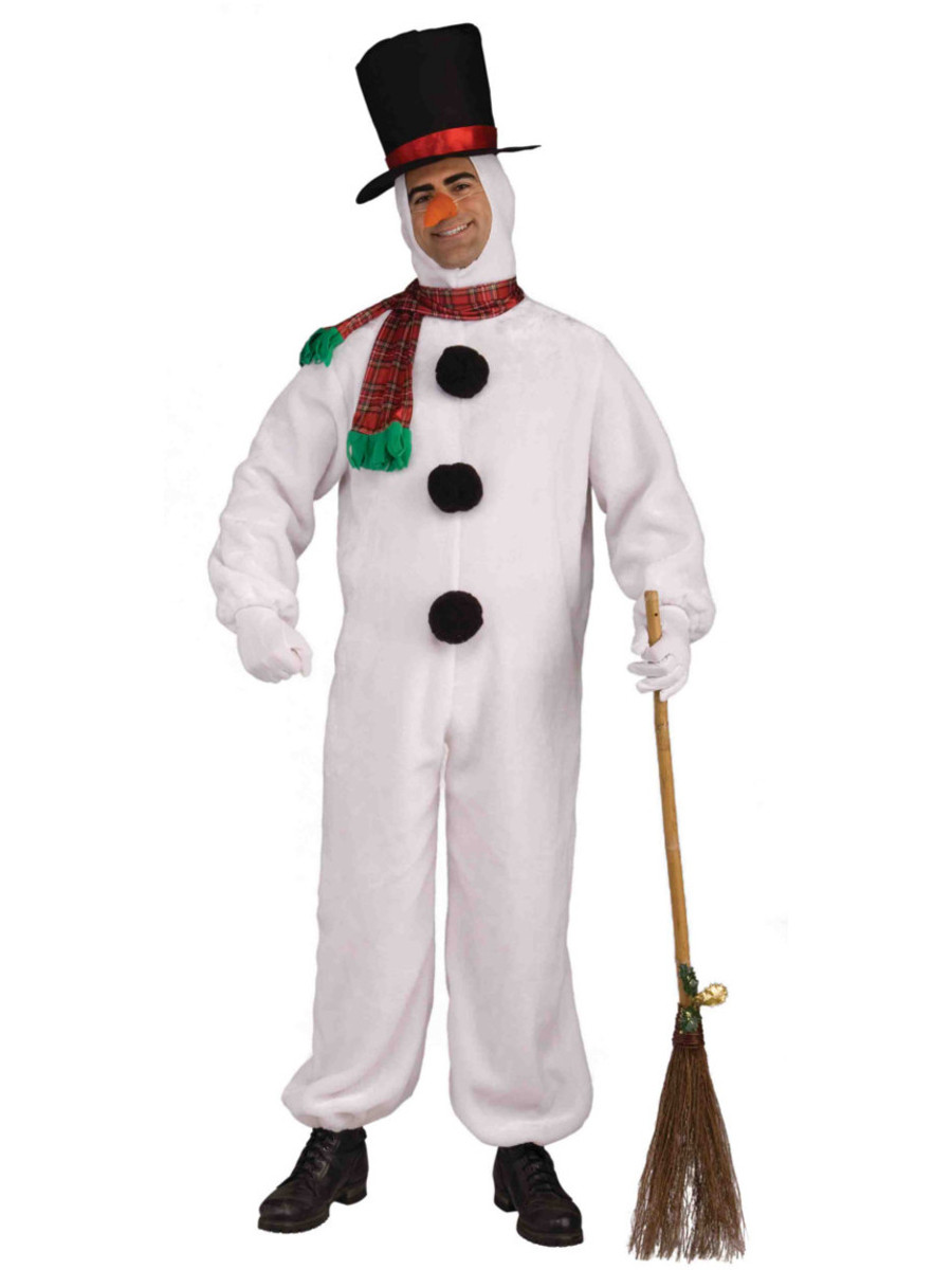 Adult's Plush Snowman Jumpsuit