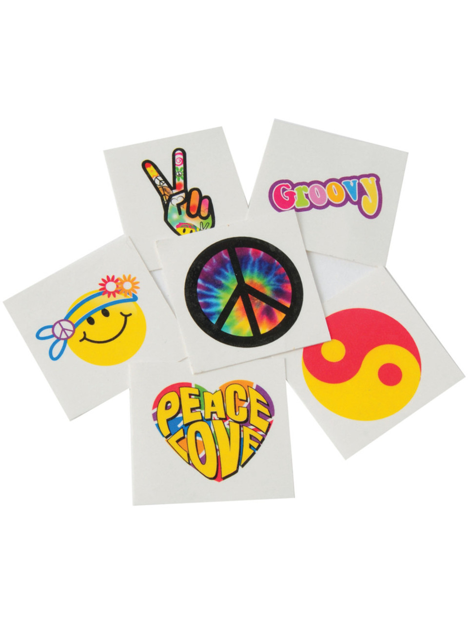 Amazon.com : CHARLENT Hippie Temporary Tattoos for Kids - 79 PCS Groovy 70s  Flower Power Peace and Love Tattoos for Boys Girls Birthday Party Supplies  : Beauty & Personal Care