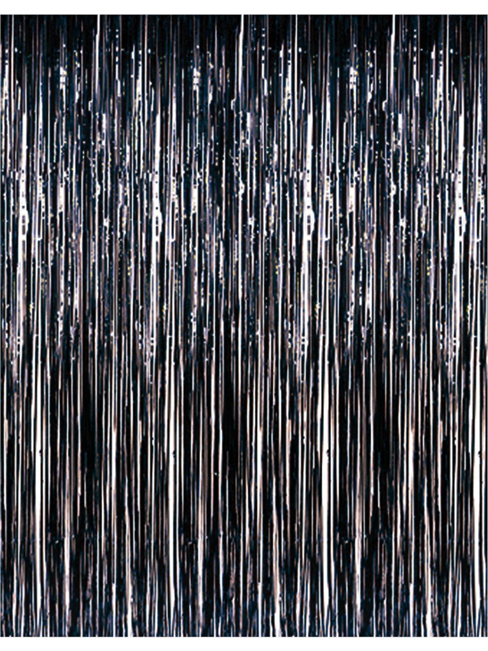Black Foil Fringe Door Curtain, 3ft x 8ft