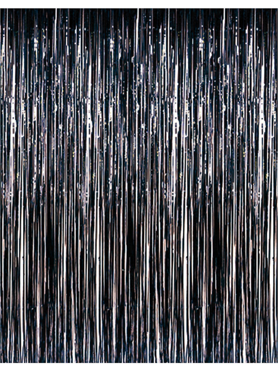 Metallic Silver Fringe Door Curtain, Silver Foil Fringe Backdrop