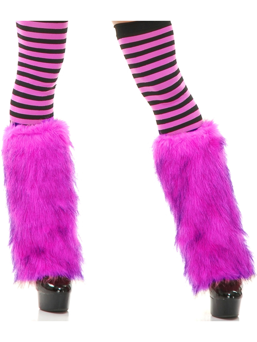 Deluxe Bubblegum Pink Furry Monster Leg Warmers