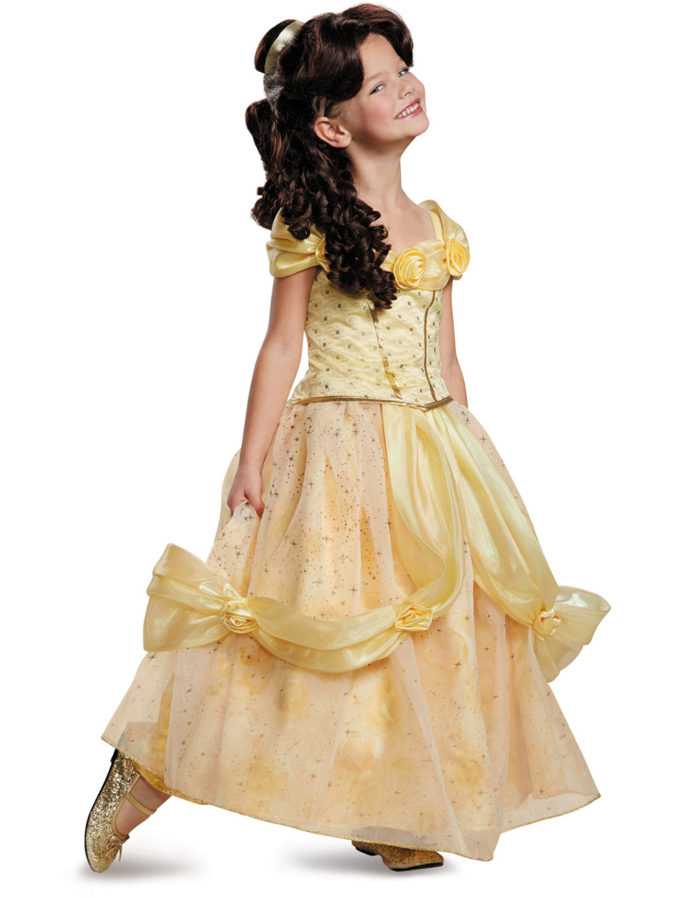 Amazon.com: REXREII Belle Princess Beauty and the Beast Costume Girls  Halloween Christmas Fancy Party Birthday Evening Ball Gown Yellow 003 :  Clothing, Shoes & Jewelry