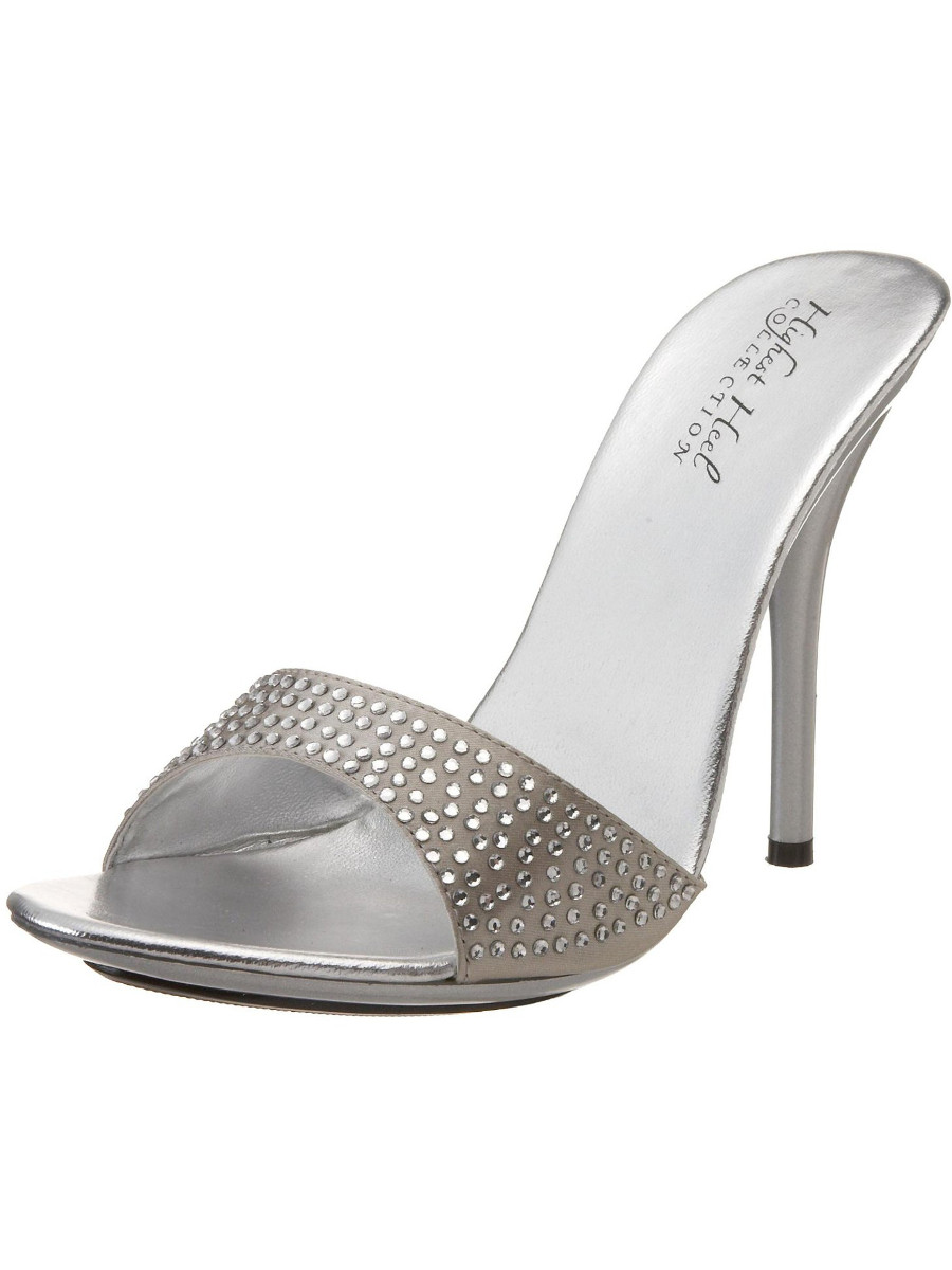 silver satin shoes