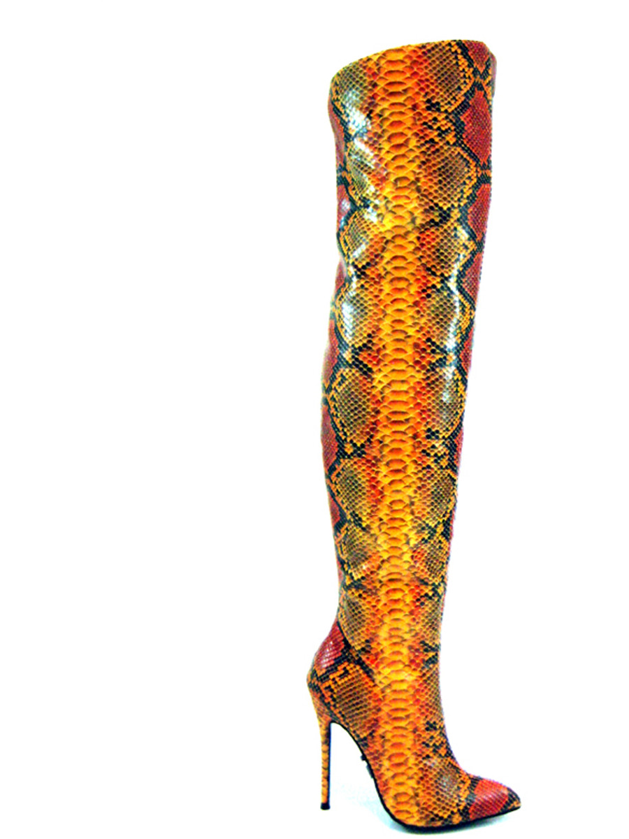 High Heel Orange Boots Damen The Highest Heel Women's Micro Heel