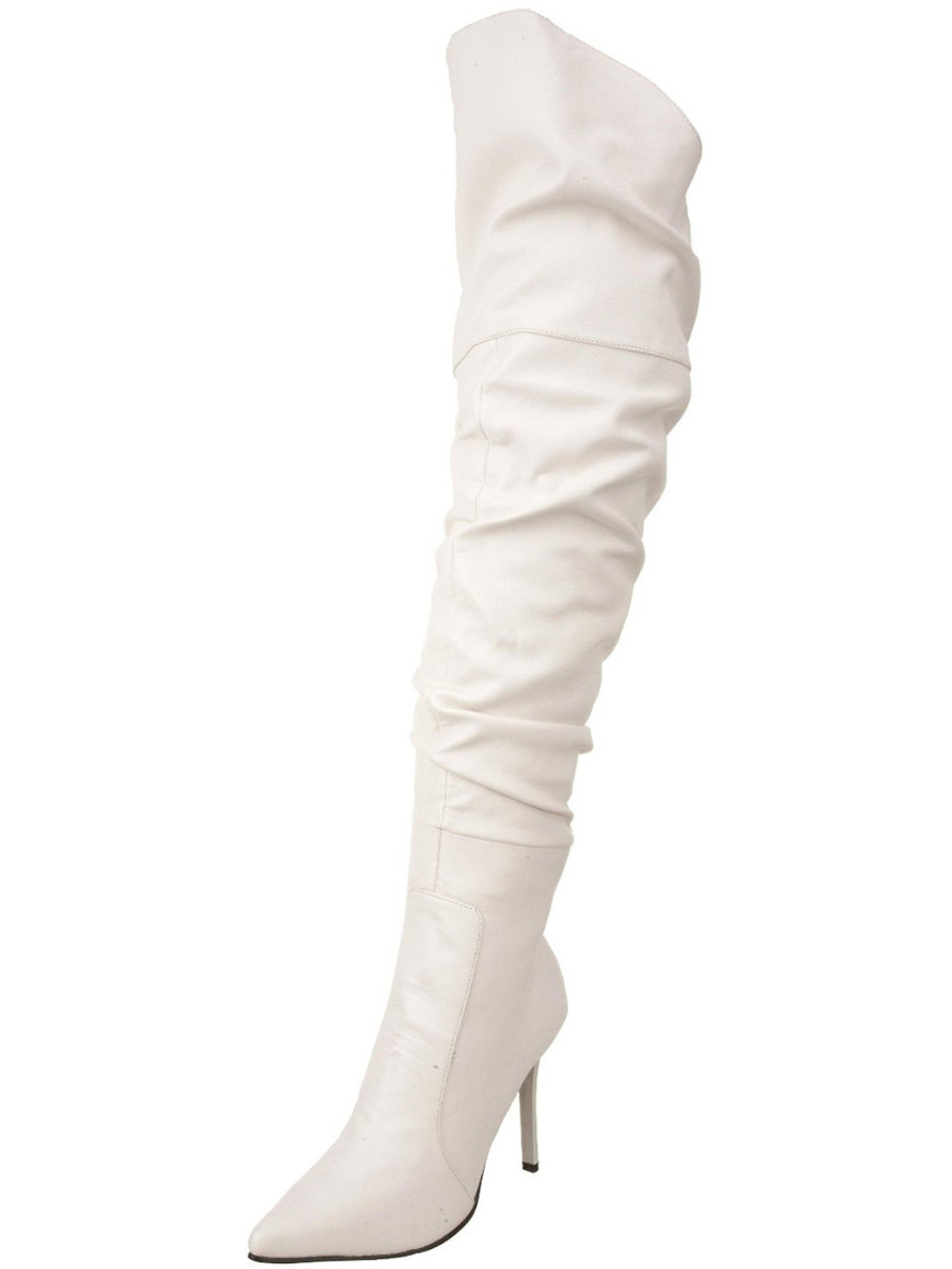 White thigh high store boots size 11