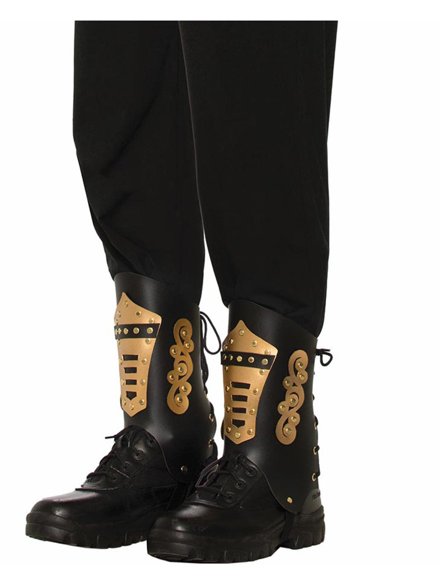 Men's Black Steampunk Boot Covers - Main Image