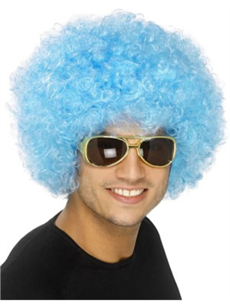 light blue afro wig