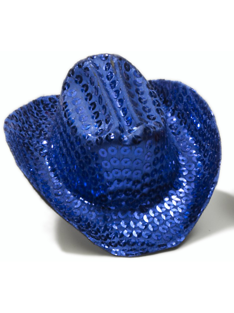 Mini Blue Sequin Cowboy Hat