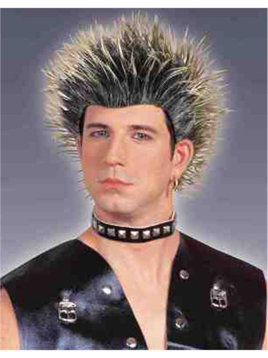 Black Spiked Punk Wig