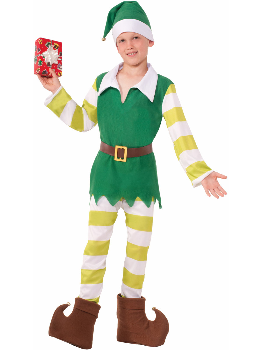 Kids Girls Boys Christmas Elf Costume Santa Claus Cosplay Fancy Dress