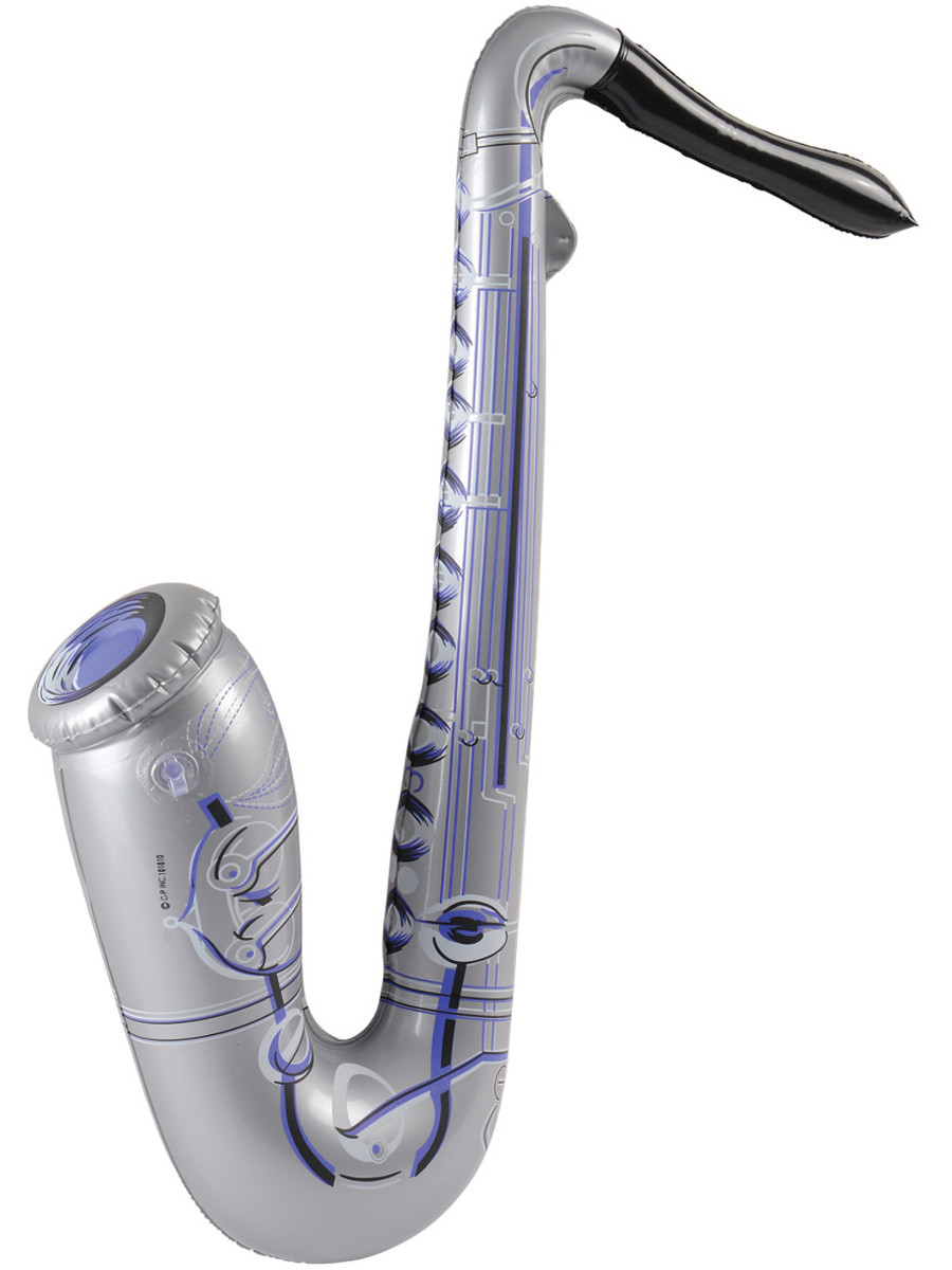 22" Inflatable Silver Jazz Saxophone