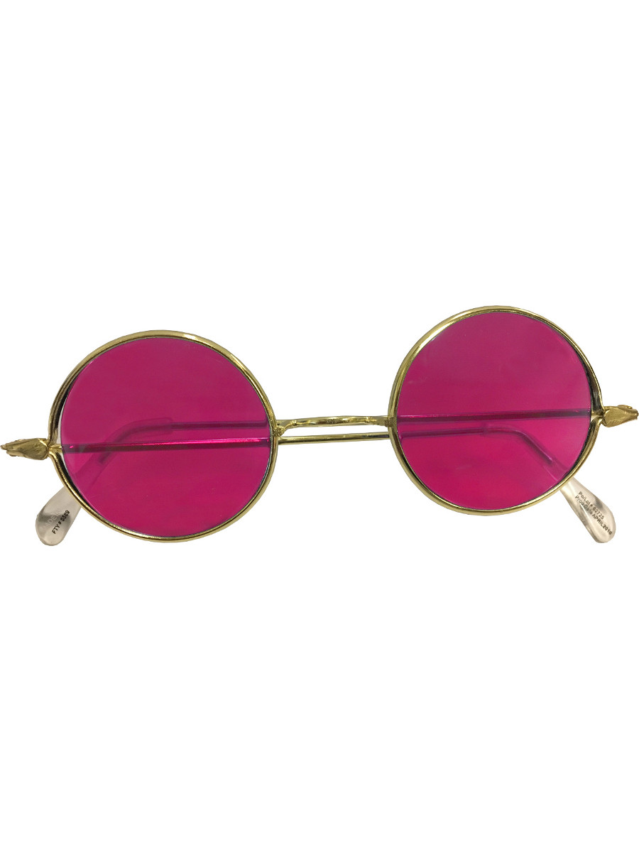 Adult's Pink Lense Hippie Glasses