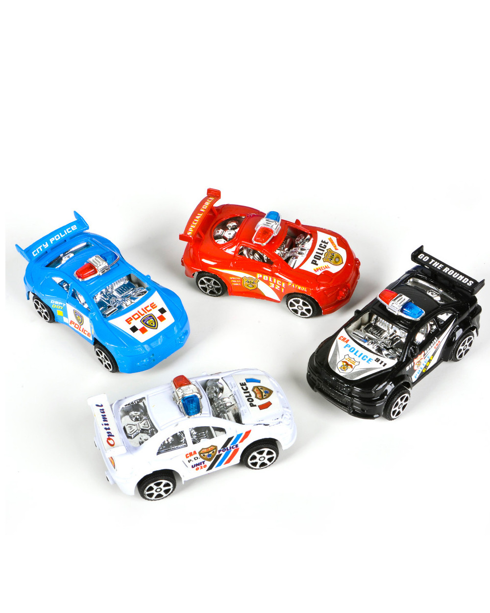 12 Friction Rev Em Up Toy Police Cars