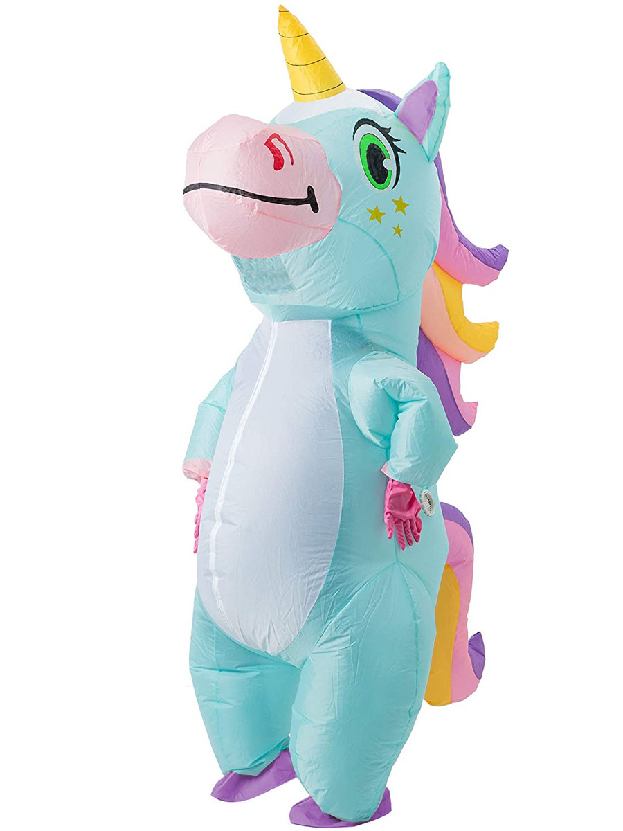 Adult's Blue Unicorn Inflatable Costume