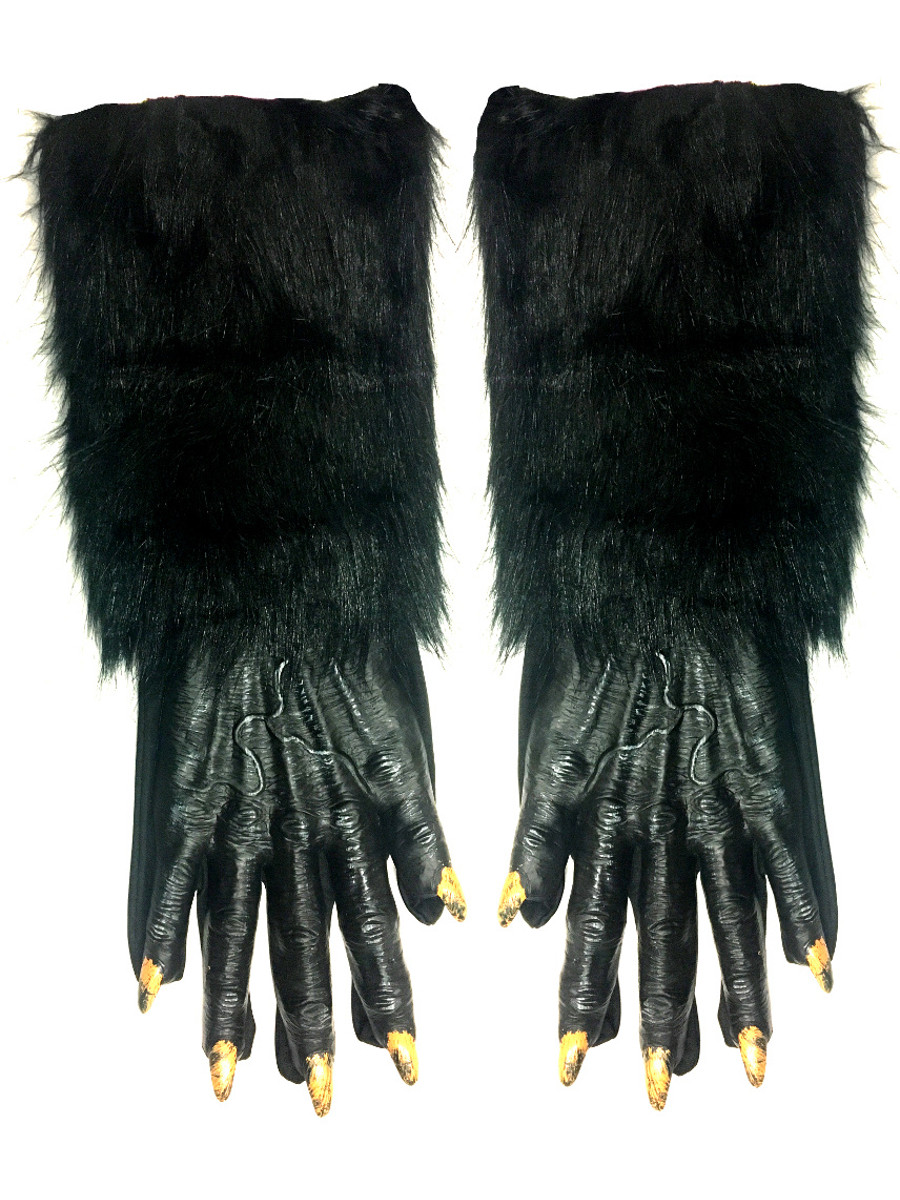 Adult's Black Werewolf Gloves