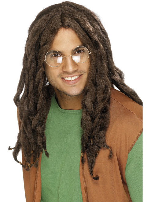 Mens Brown Rastafarian Dreadlock Wig Costume Accessory