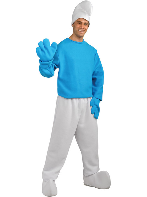 Adult Mens Deluxe Smurfs The Lost Village Boy Smurf Costume