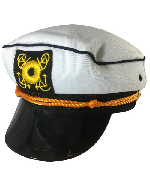 Adults Non Adjustable Yacht Boat Captain's Sailing Hat Cap Costume Accessory