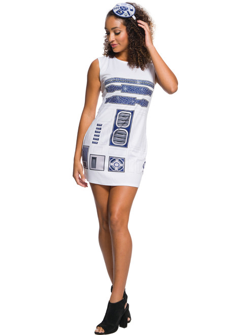 Womens Star Wars R2D2 Rhinestone Tank Dress With Headpiece Costume