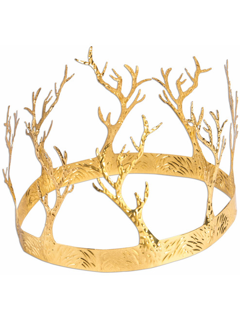 Adults Metallic Gold Medieval Fantasy King Antler Crown Costume Accessory