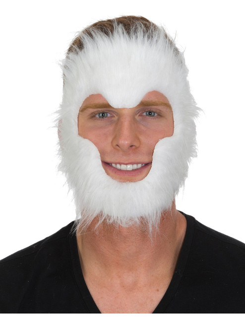 Adult's Furry White Mythical Legendary Animal Fur Mask Costume Accessory
